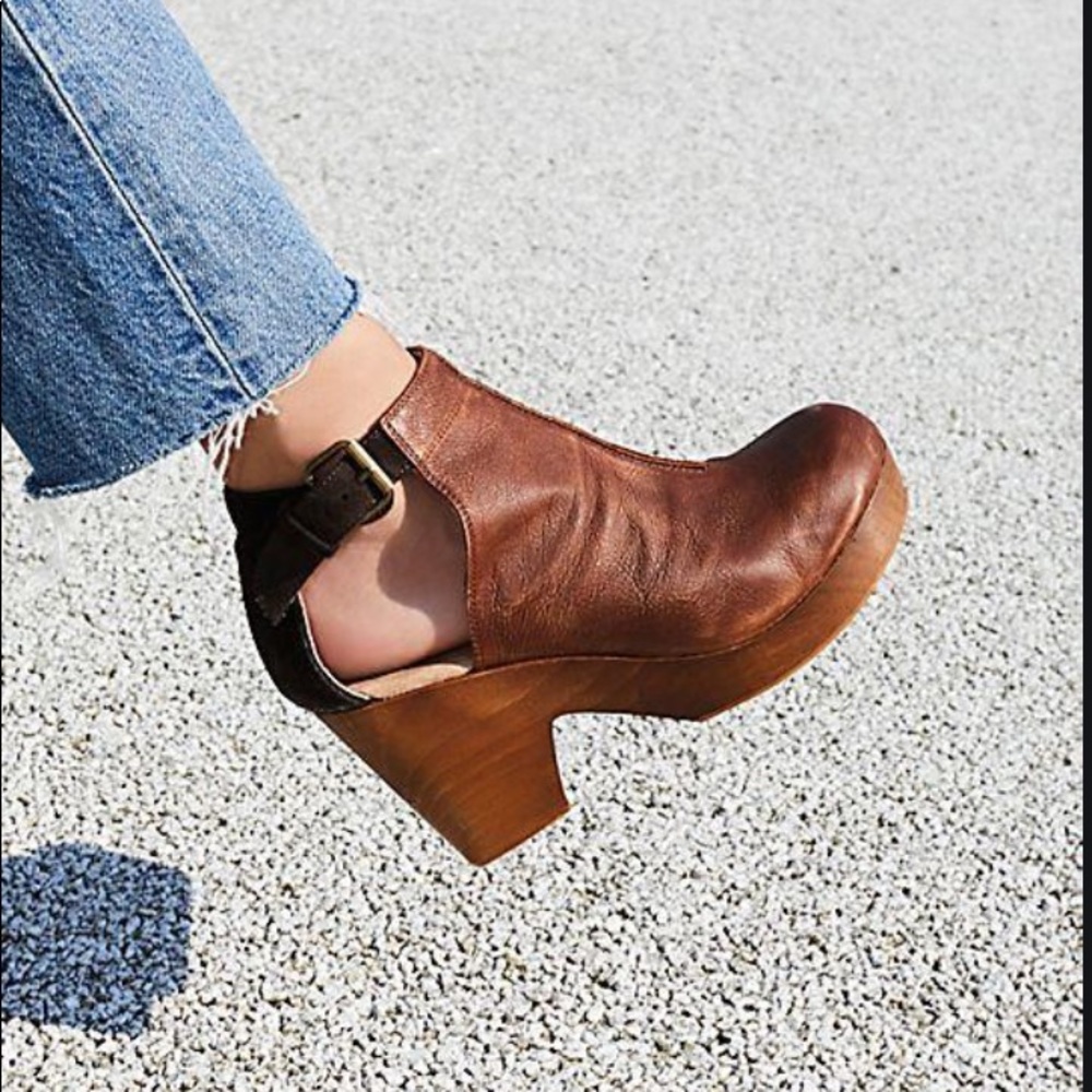 Free People Brown Amber Orchard Clog Boots